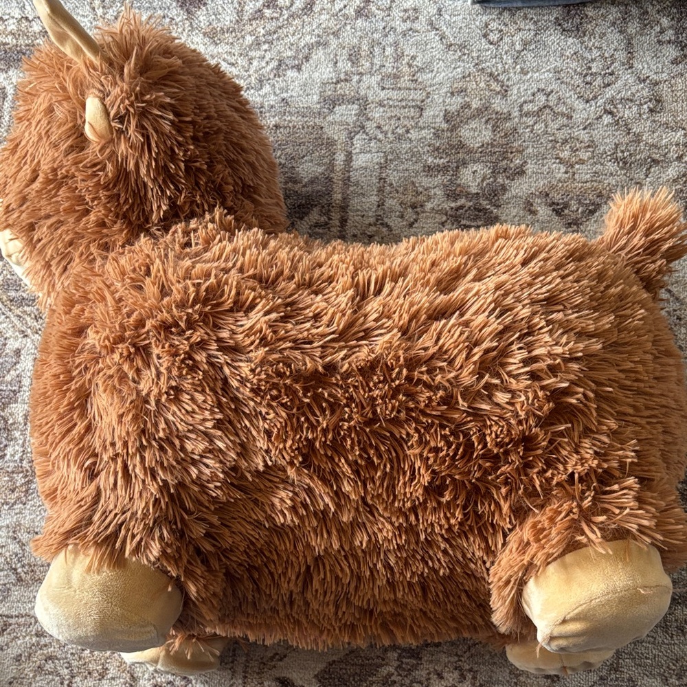 Plush/ bouncer Highland Cow Stuffed Animal - Rust Brown - Picture 2 of 7
